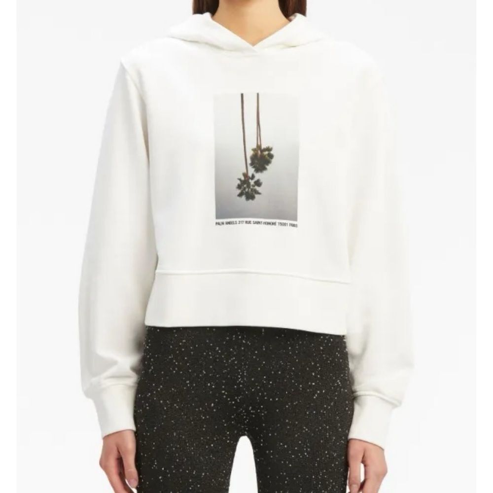 Palm Angels Mirage Cropped Cotton Hoodie